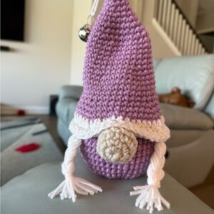 Handmade Purple Crochet Gnome NEW
